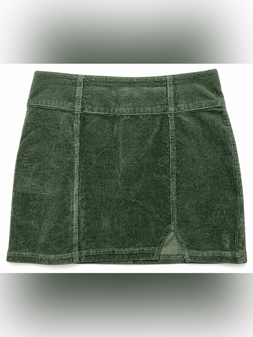 SO greenRibbed Front-Slit Corduroy Mini Skirt - size 13